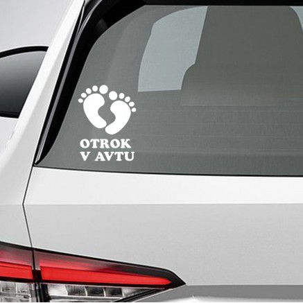 OTROK V AVTU Nalepka