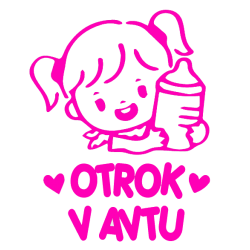 OTROK V AVTU Nalepka