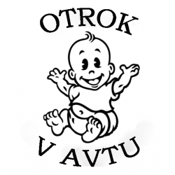 OTROK V AVTU Nalepka