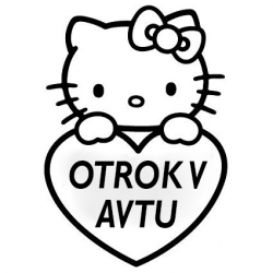 KITTY V AVTU Nalepka