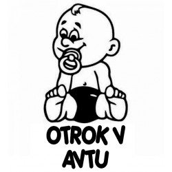 OTROK V AVTU Nalepka