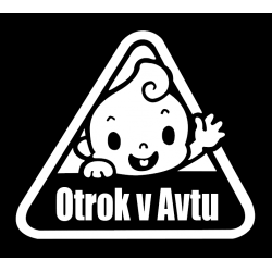 OTROK V AVTU Nalepka