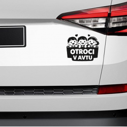 OTROCI V AVTU Nalepka